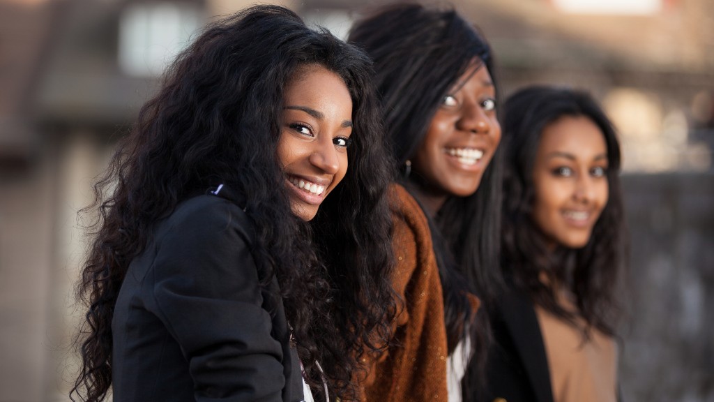 Young women smiling together outdoors